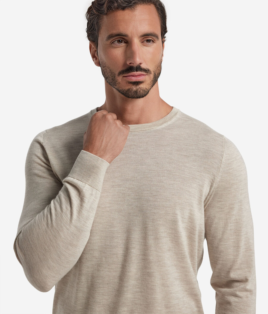 jersey de cachemira ultrafina con cuello redondo