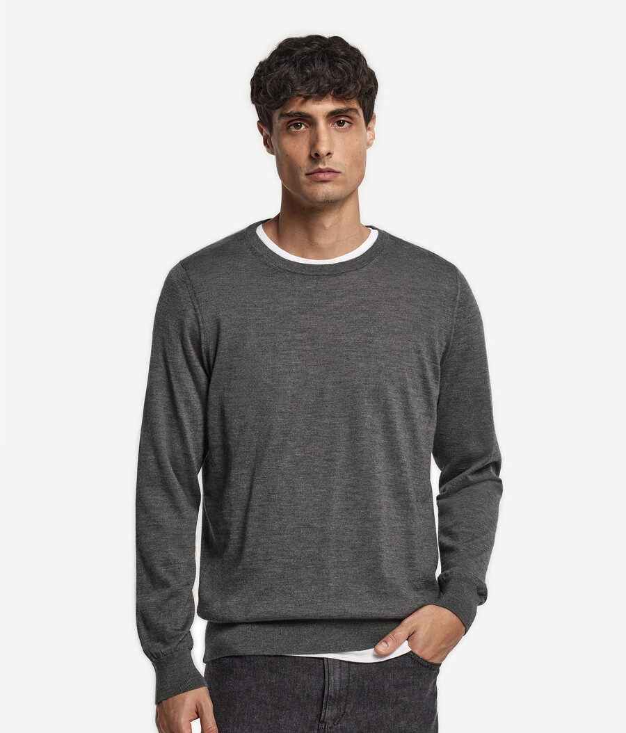 jersey de cachemira ultrafina con cuello redondo