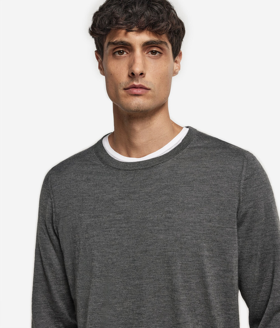 jersey de cachemira ultrafina con cuello redondo