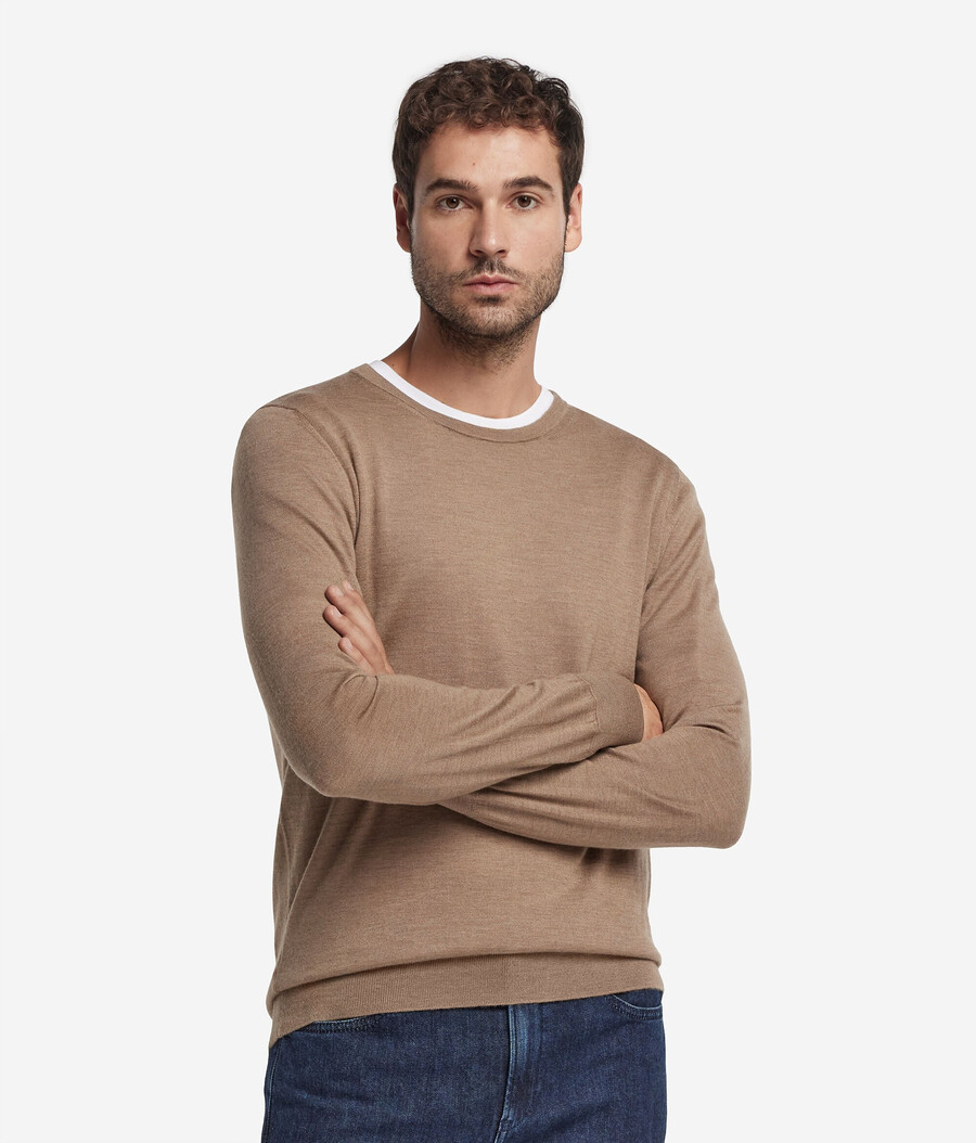 jersey de cachemira ultrafina con cuello redondo