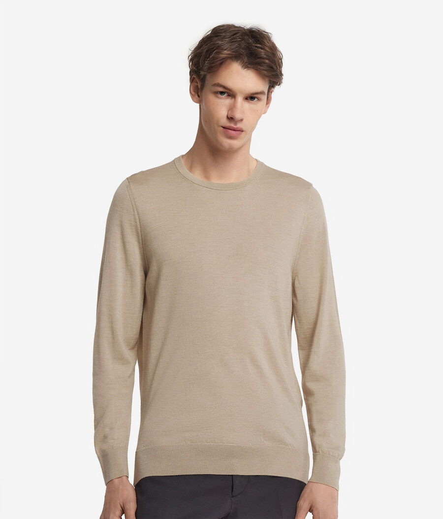 jersey de cachemira ultrafina con cuello redondo