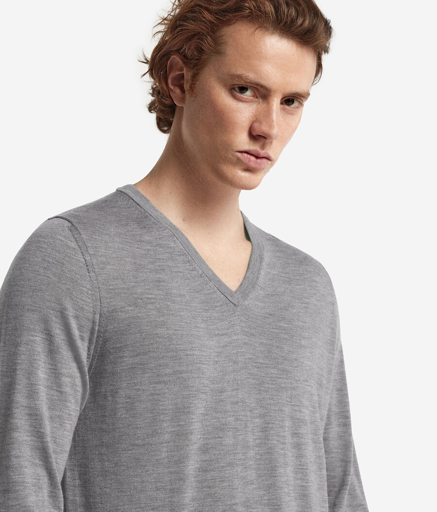 jersey de cachemira ultrafina con cuello en v