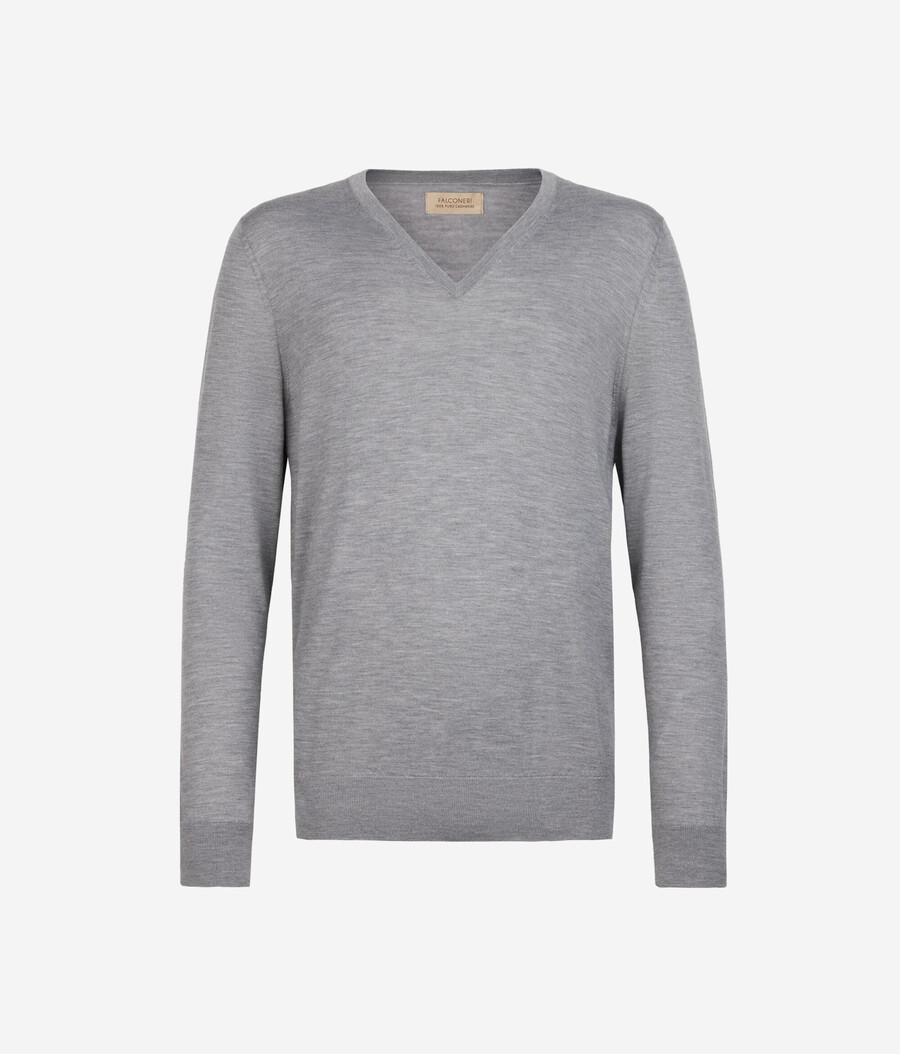 jersey de cachemira ultrafina con cuello en v