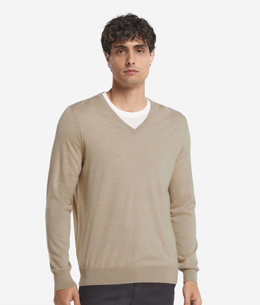 jersey de cachemira ultrafina con cuello en v