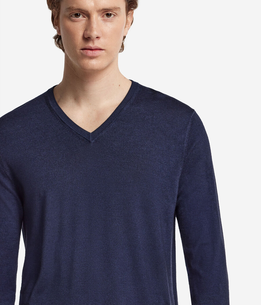 jersey de cachemira ultrafina con cuello en v