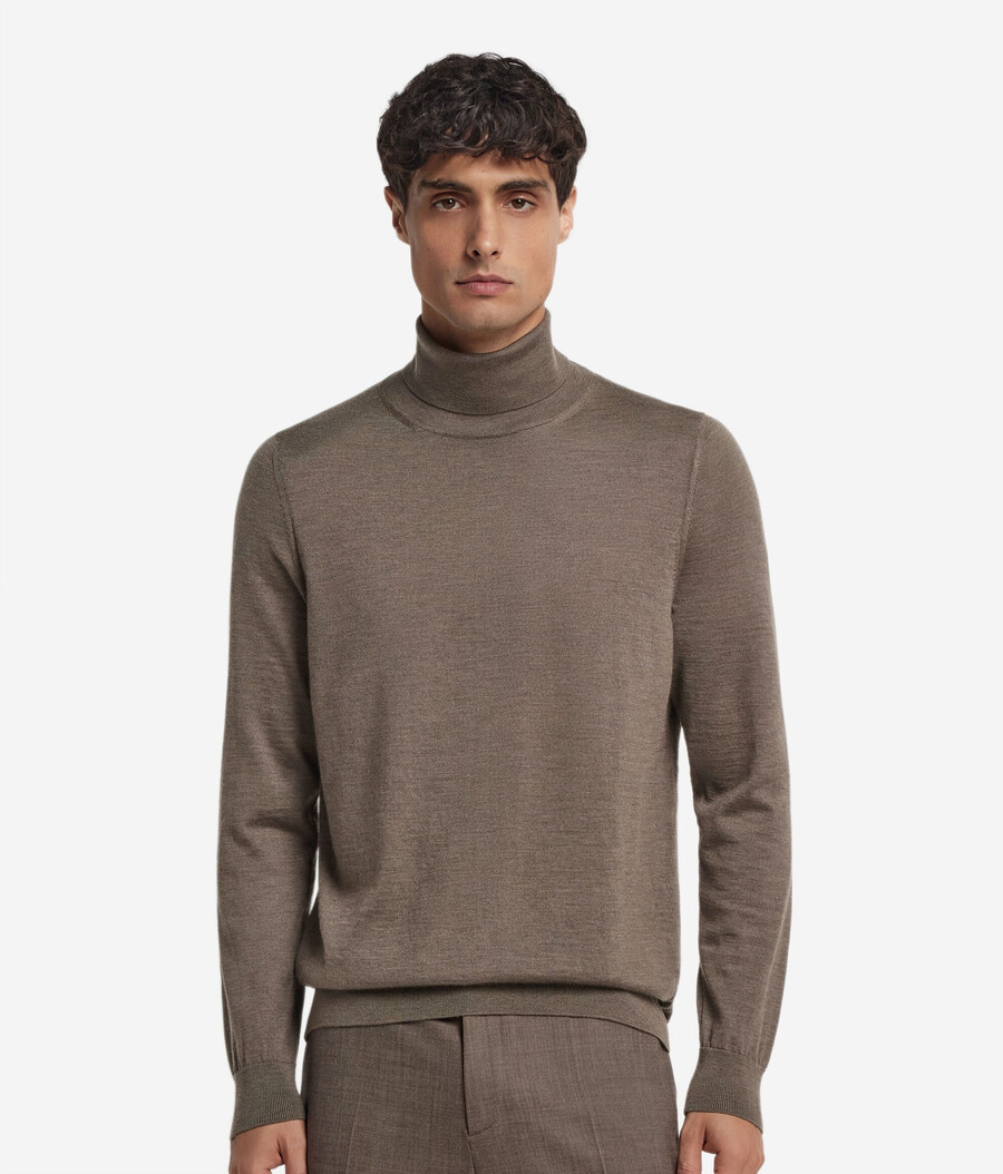 jersey de cuello alto de cachemira ultrafina
