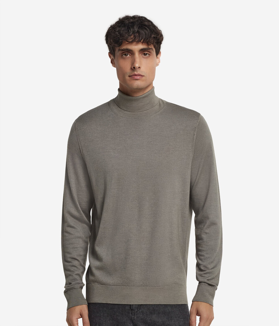 jersey de cuello alto de cachemira ultrafina