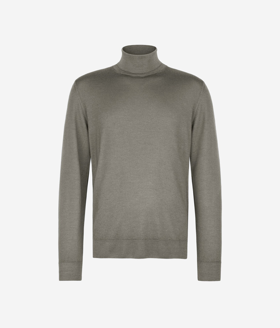 jersey de cuello alto de cachemira ultrafina