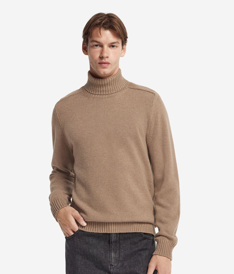suéter de cuello alto de cachemira ultrasuave