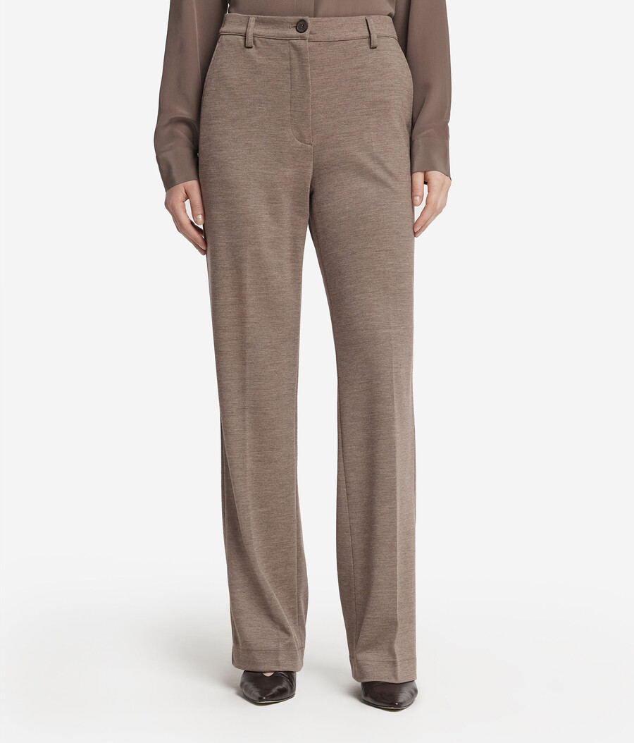 pantalones básicos de jersey de lana