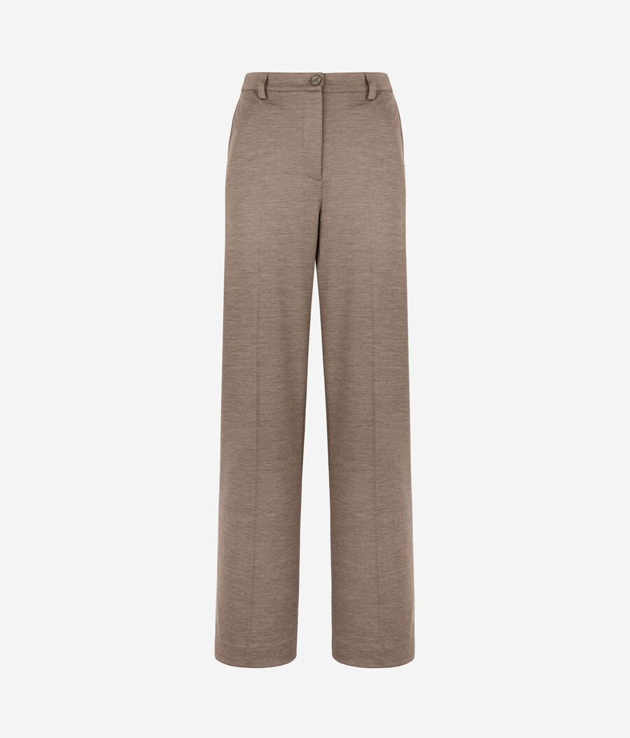 pantalones básicos de jersey de lana