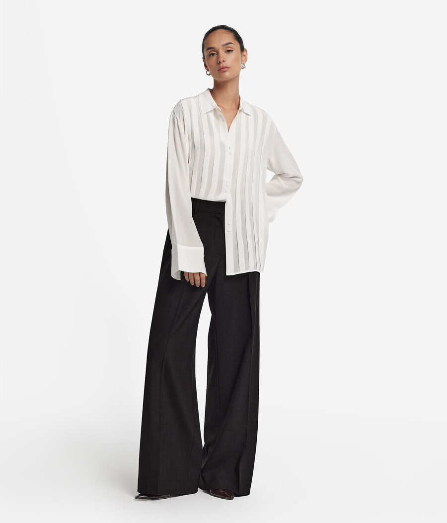 pantalones palazzo de lana