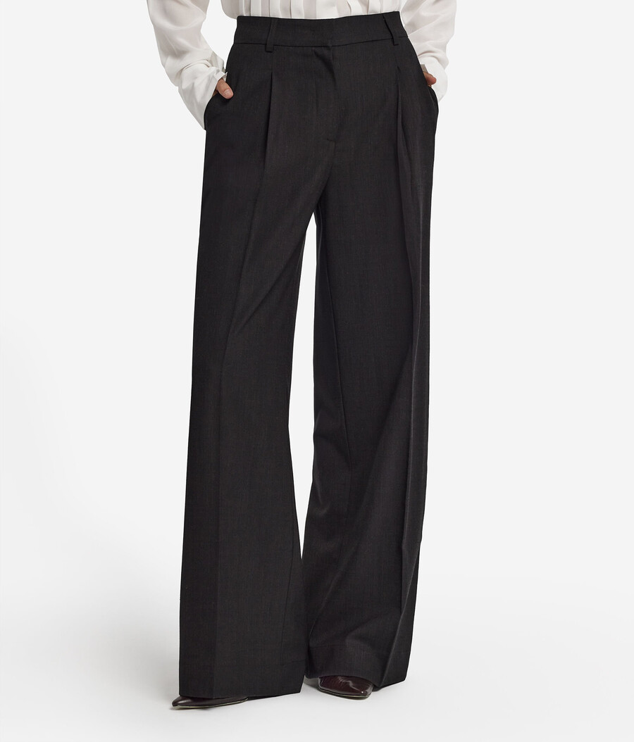 pantalones palazzo de lana