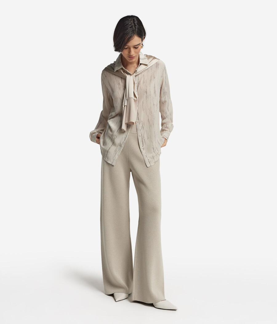 pantalones palazzo de lana lamé