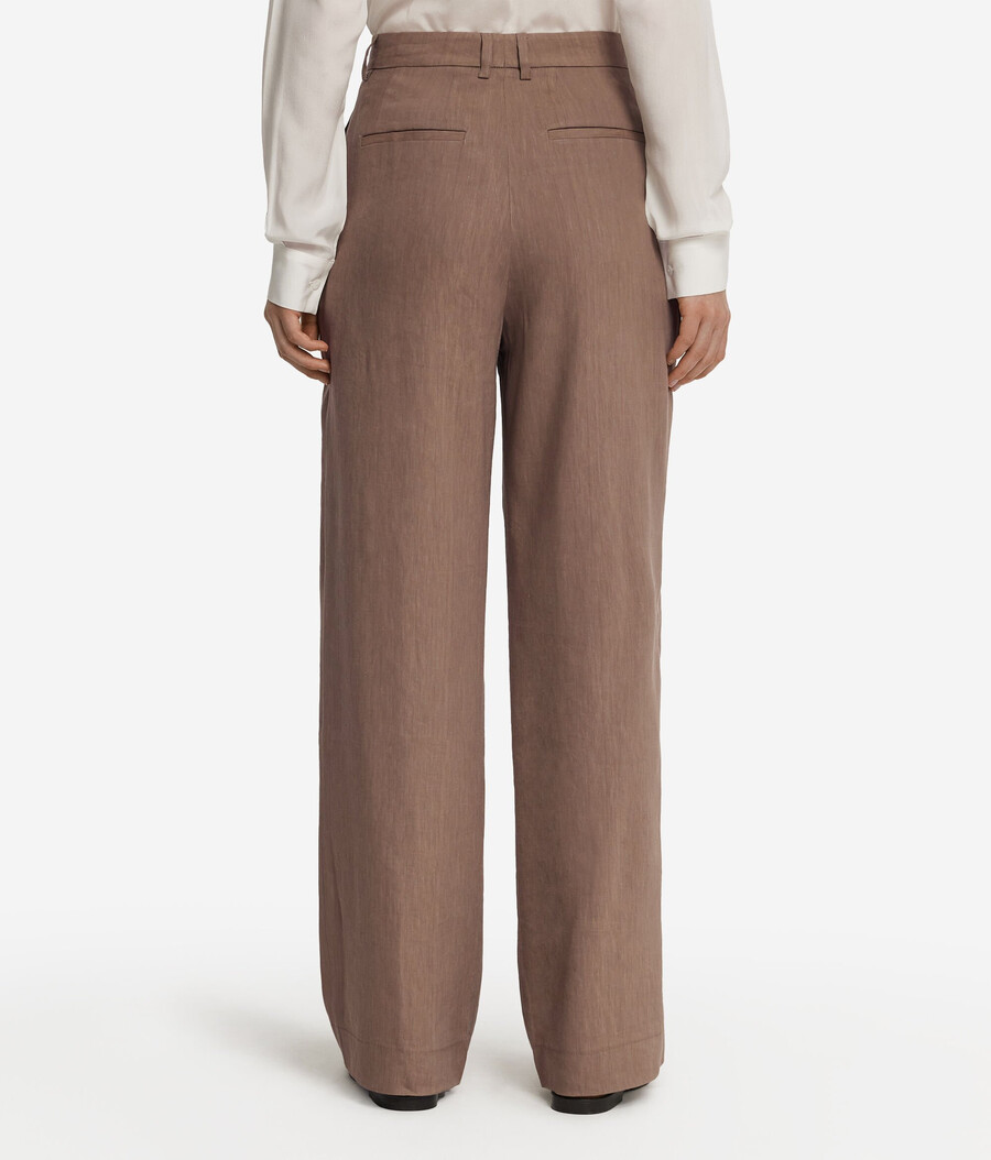 pantalones anchos de lino y viscosa