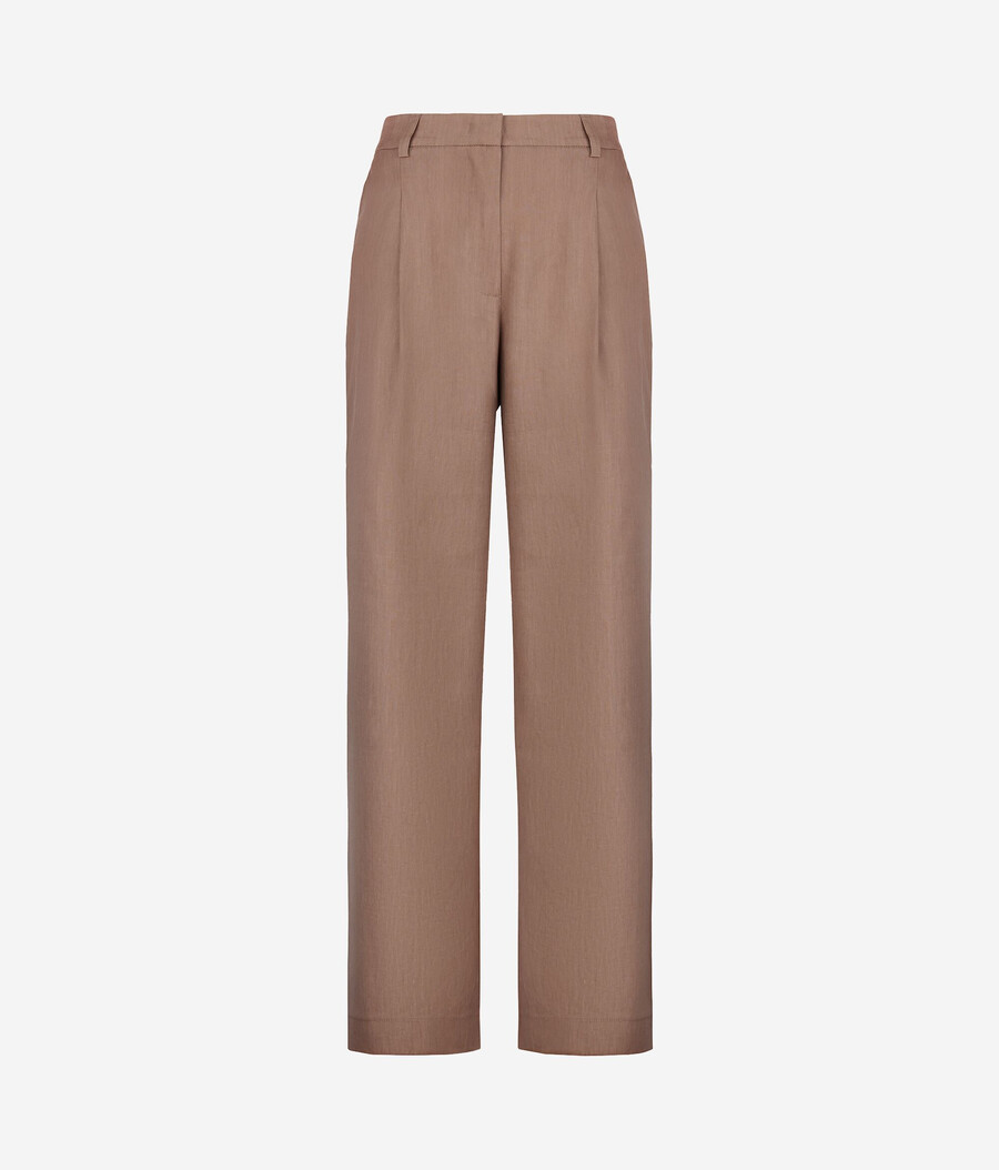 pantalones anchos de lino y viscosa