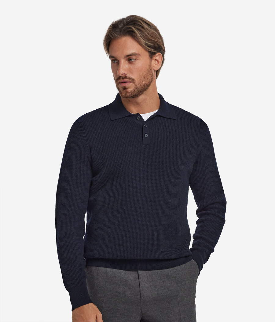 polo de cachemira ultrasuave con punto gofre