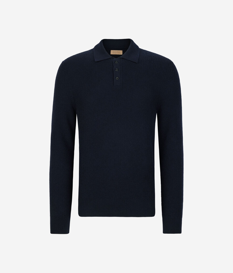 polo de cachemira ultrasuave con punto gofre