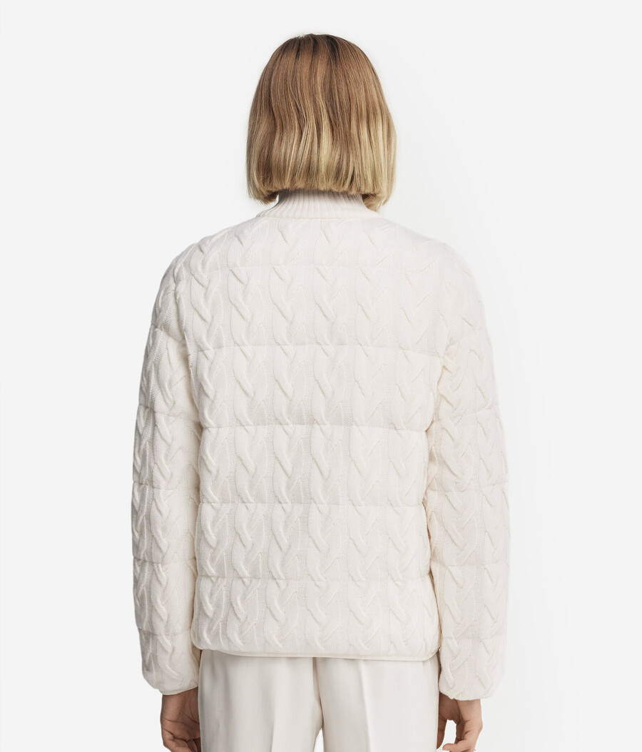 chaqueta reversible de plumón de cachemira con estampado de trenzas