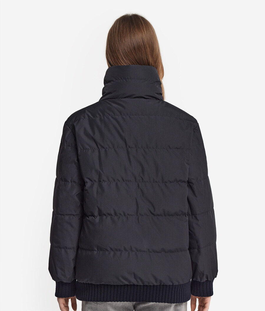 chaqueta de plumón reversible de tricot de cachemira