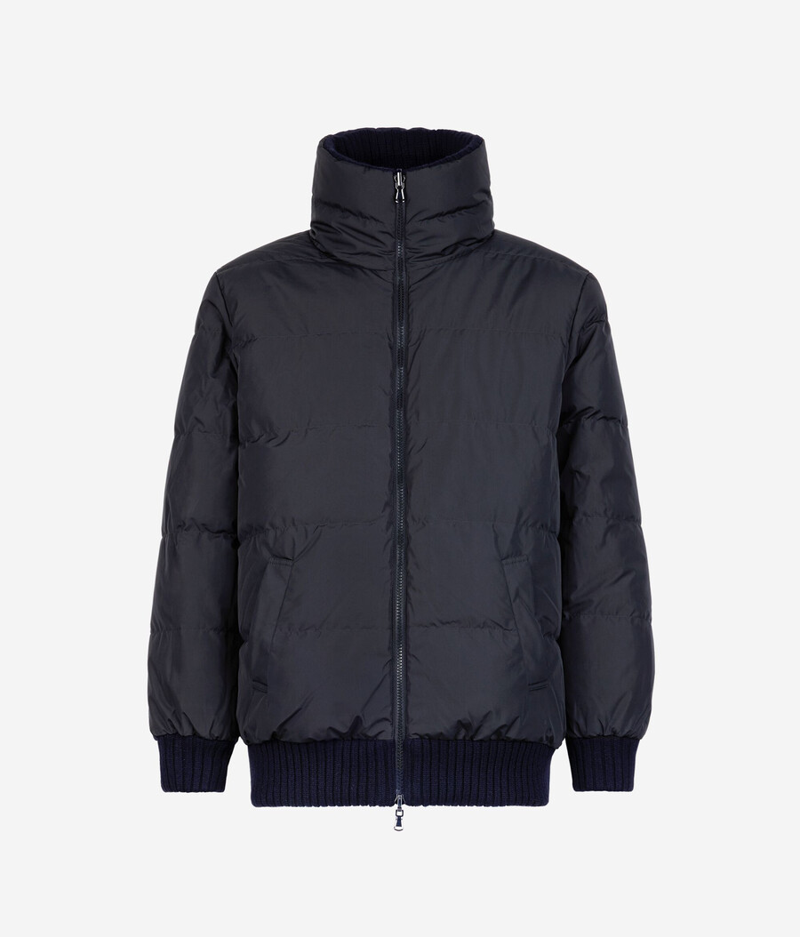 chaqueta de plumón reversible de tricot de cachemira