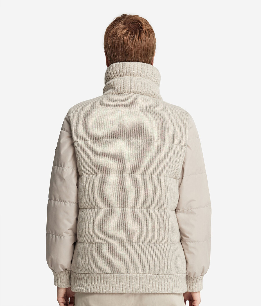 chaqueta de plumón reversible de tricot de cachemira
