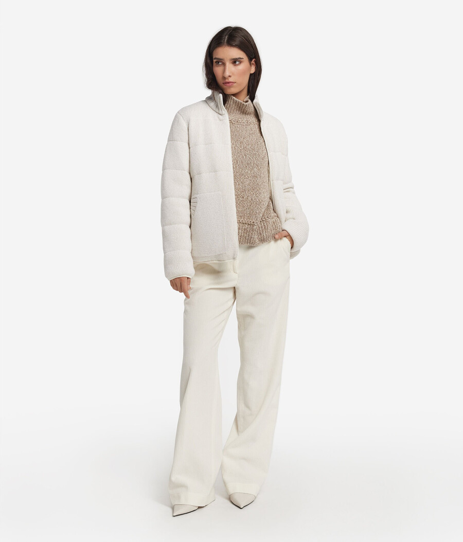 anorak reversible de punto de cashmere lamé