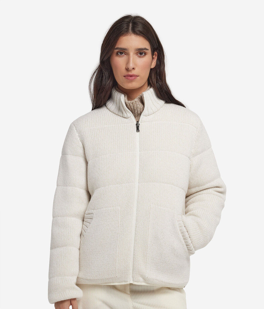 anorak reversible de punto de cashmere lamé