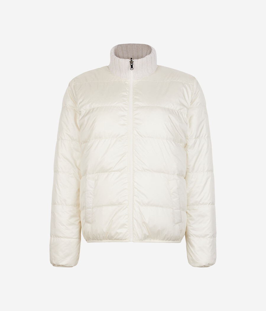 anorak reversible de punto de cashmere lamé