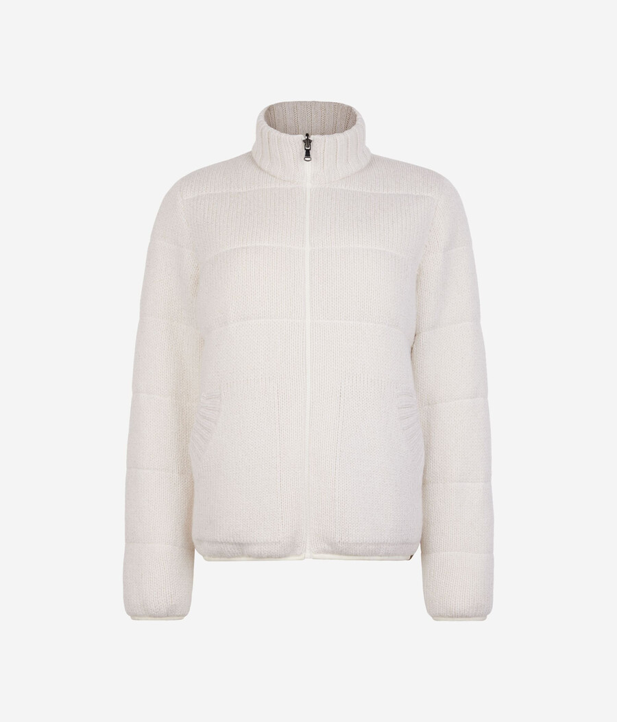 anorak reversible de punto de cashmere lamé
