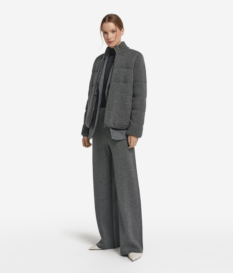 anorak reversible de punto de cashmere lamé