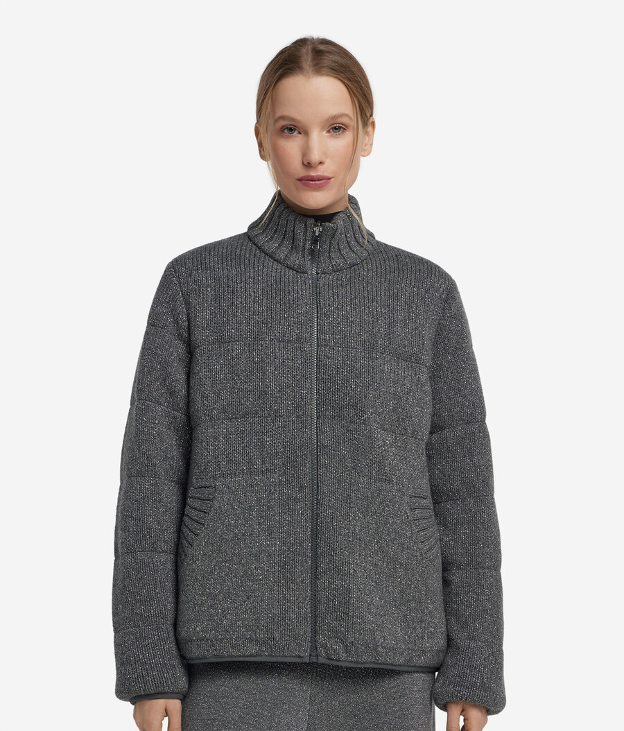 anorak reversible de punto de cashmere lamé