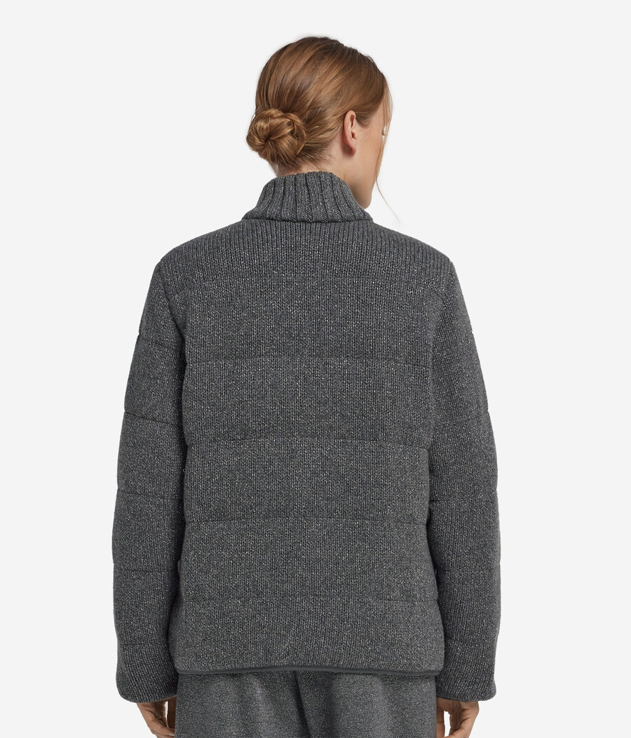 anorak reversible de punto de cashmere lamé