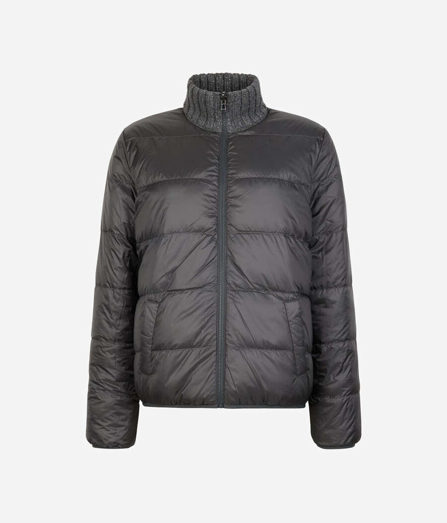 anorak reversible de punto de cashmere lamé