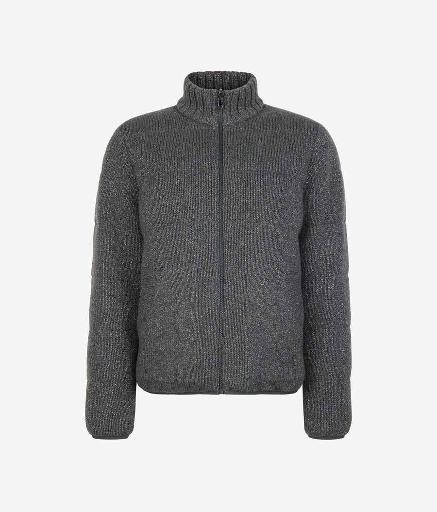 anorak reversible de punto de cashmere lamé