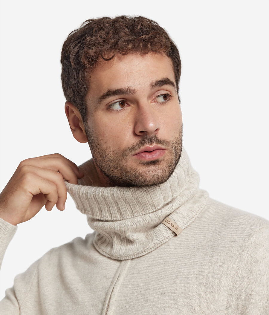 cuello de cachemira ultrasuave acanalado
