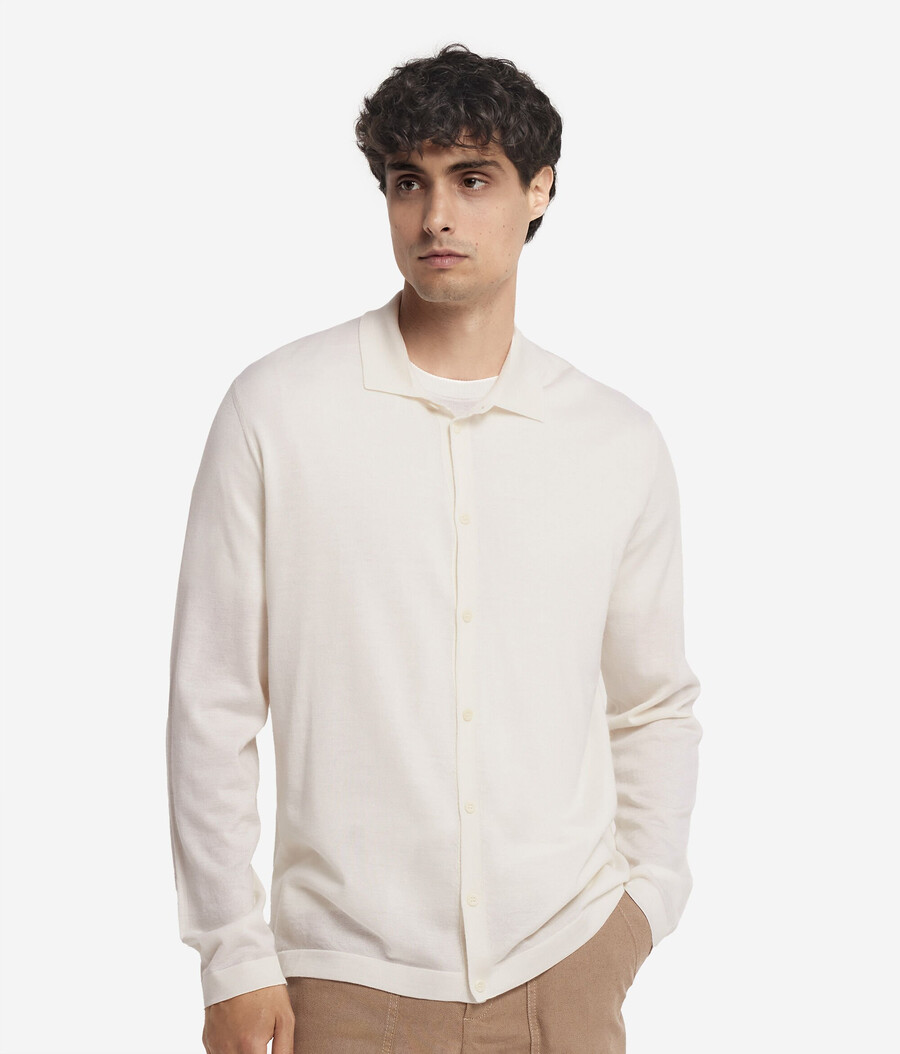 camisa de punto de cachemira ultrafina