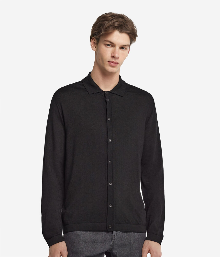 camisa de punto de cachemira ultrafina