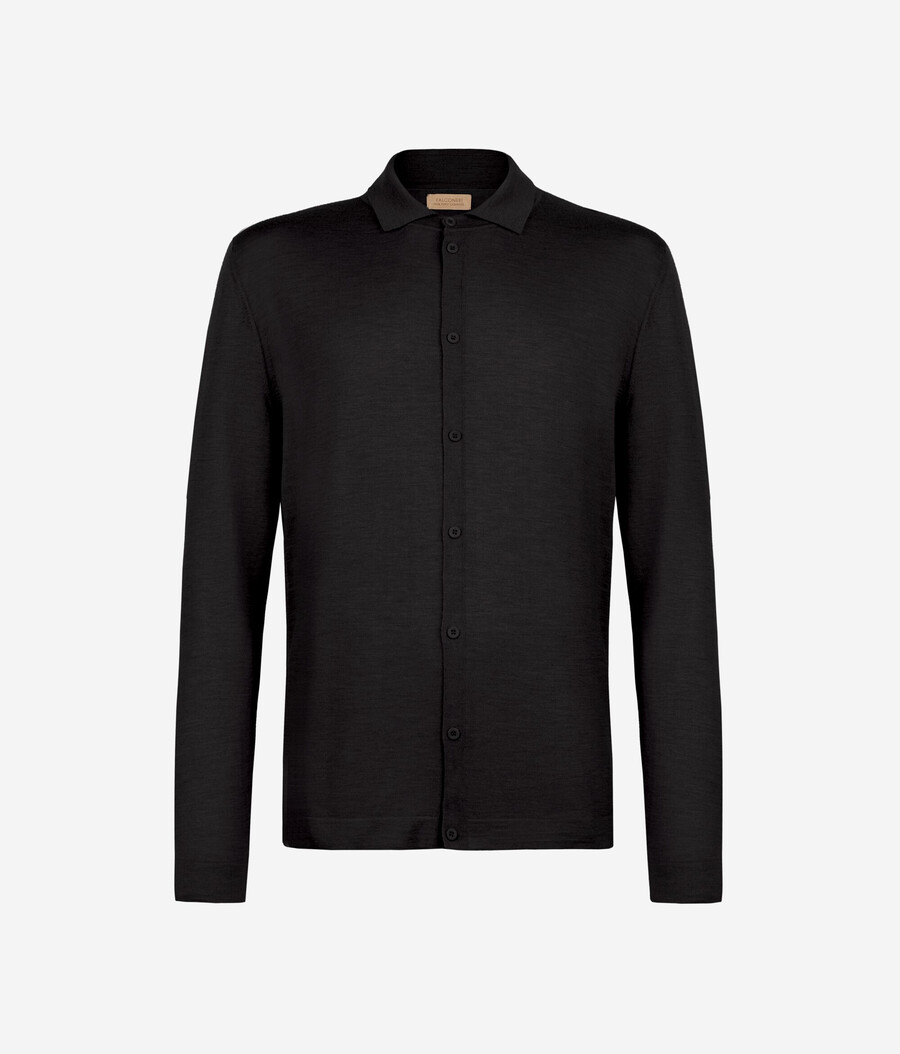 camisa de punto de cachemira ultrafina