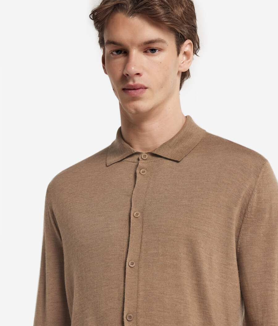 camisa de punto de cachemira ultrafina