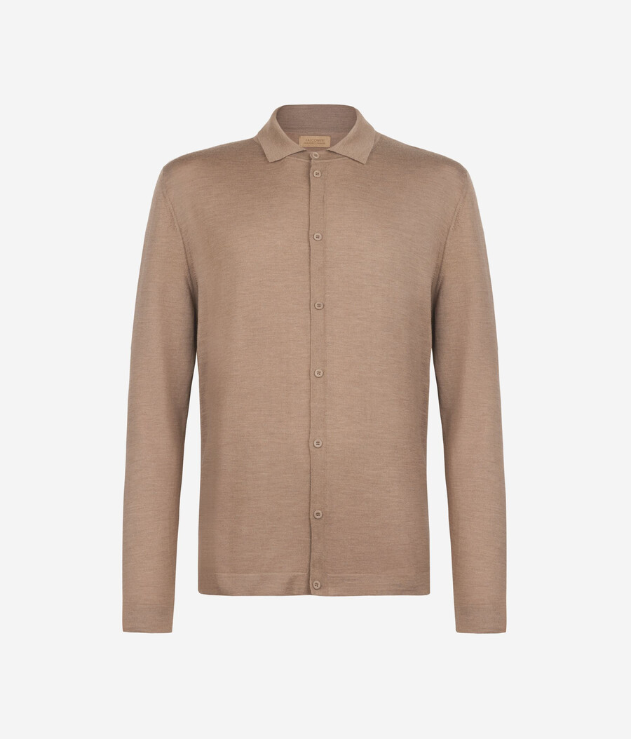 camisa de punto de cachemira ultrafina
