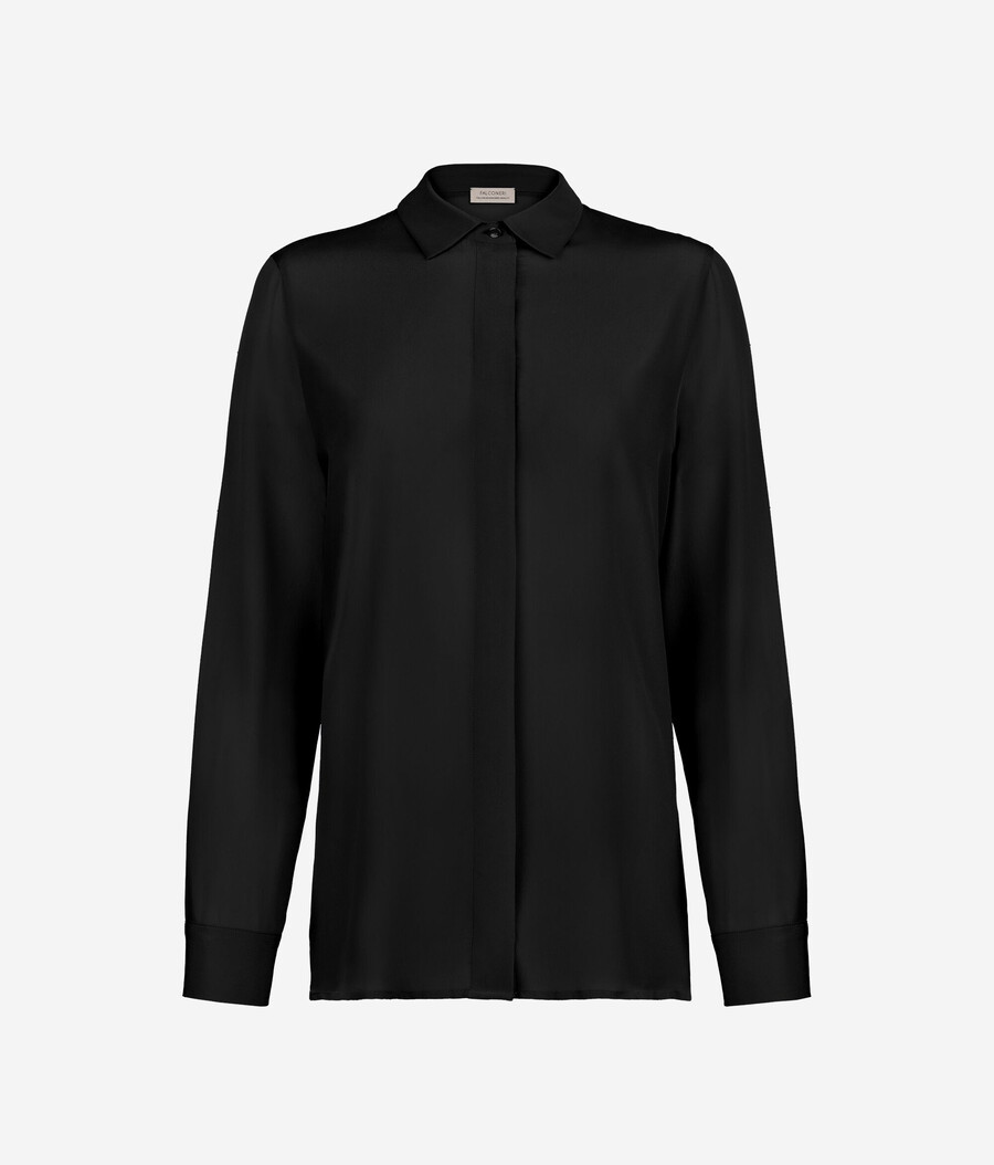 camisa de seda con cuello