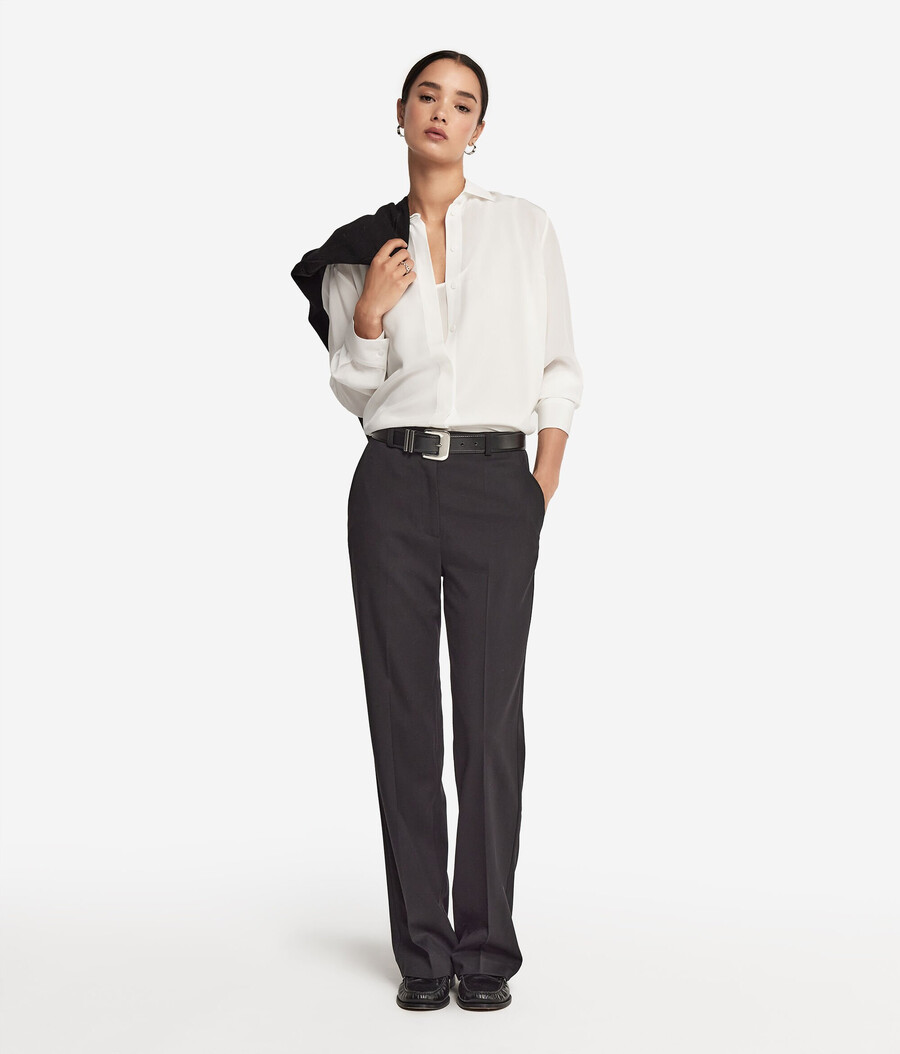 camisa de cuello de seda