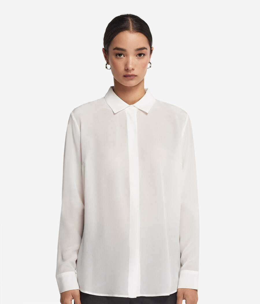 camisa de cuello de seda