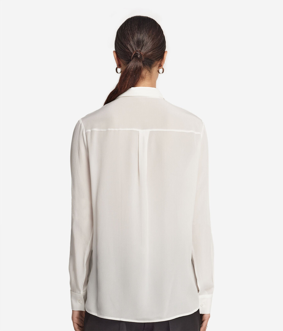 camisa de cuello de seda