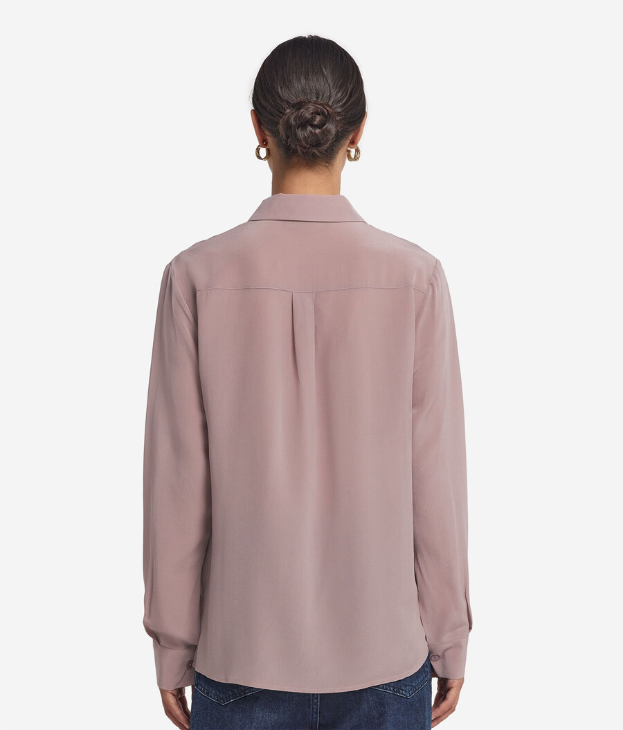 camisa de cuello de seda