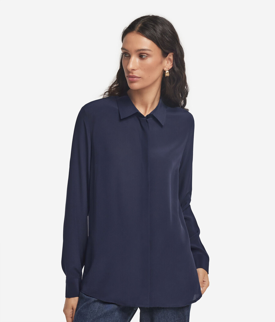 camisa de cuello de seda