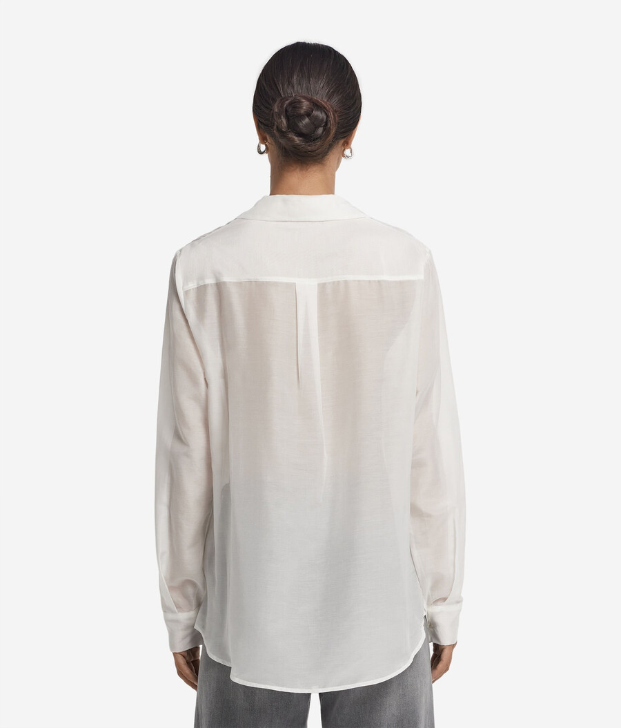 camisa de muselina de algodón con cuello
