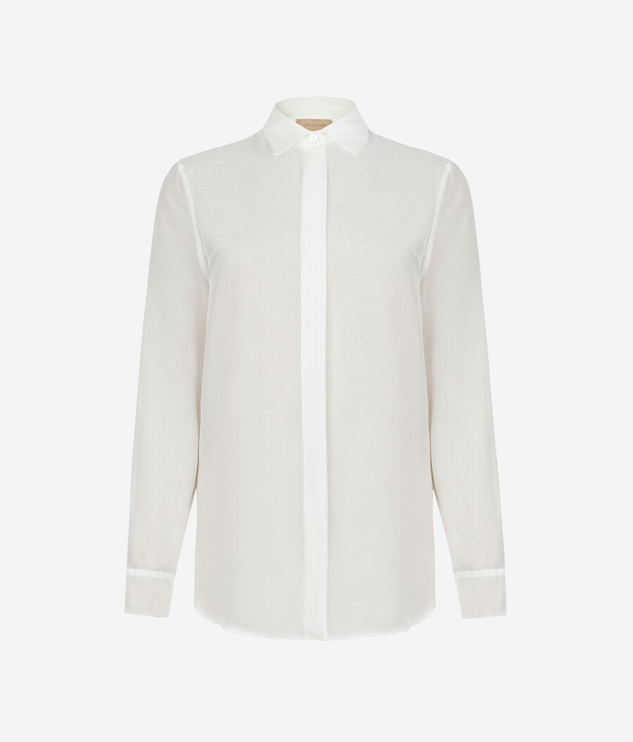 camisa de muselina de algodón con cuello