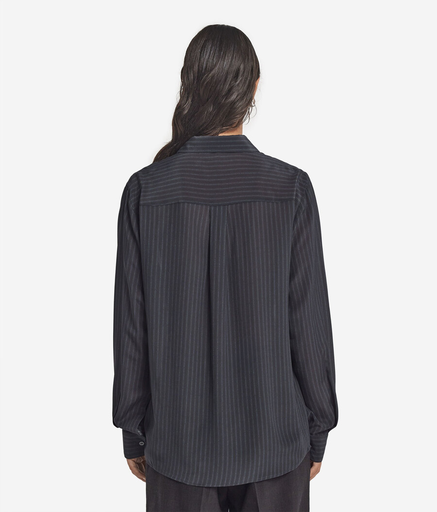 camisa de seda estampada con cuello